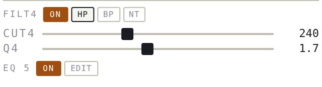 FILT4 highpass and EQ 5 on track 1