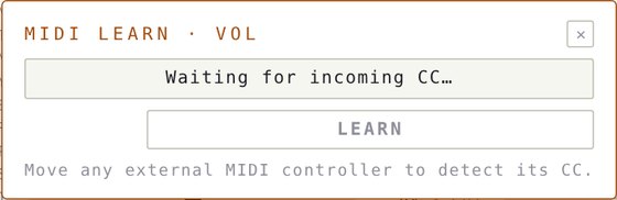 MIDI learn