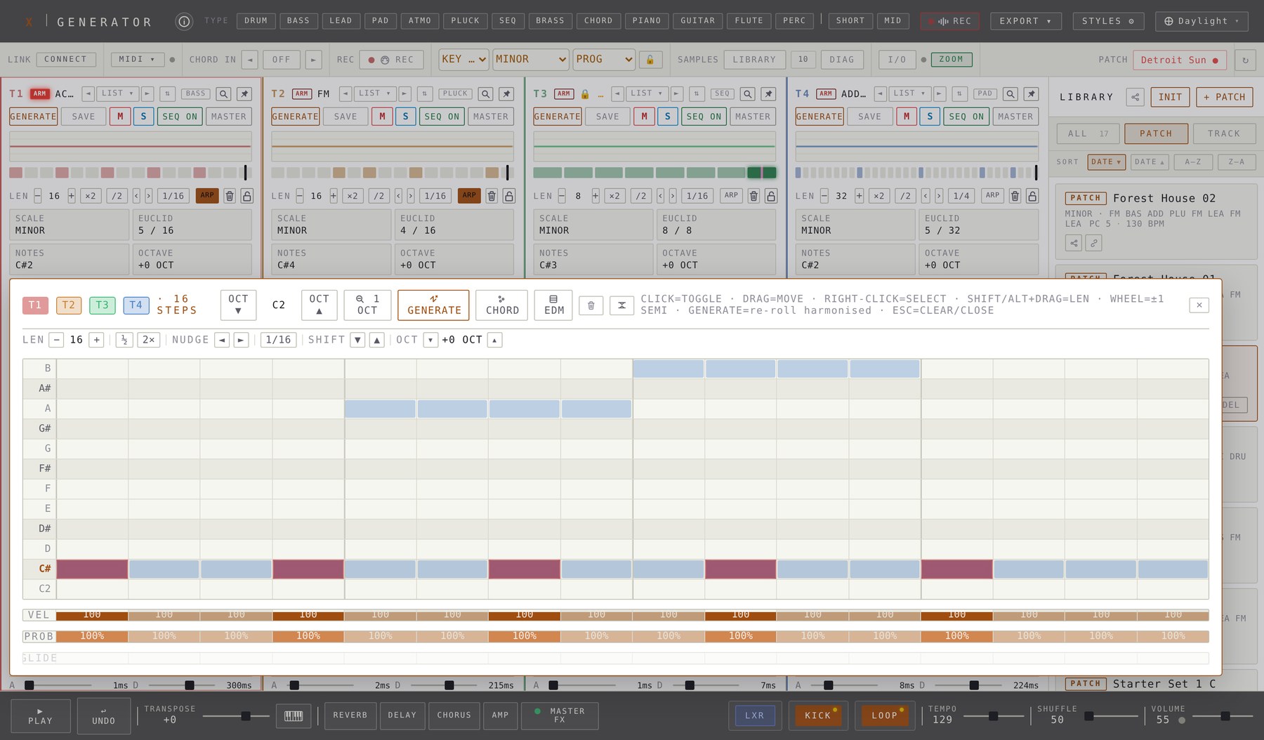 Note grid