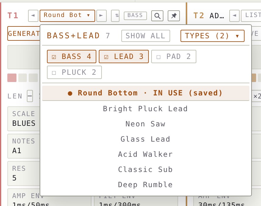 Sound type filter